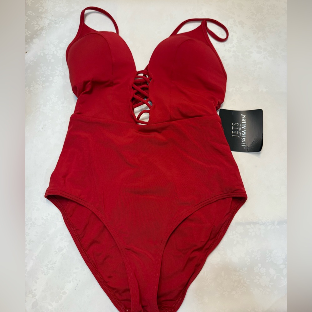 Red Lace-Up Bodysuit